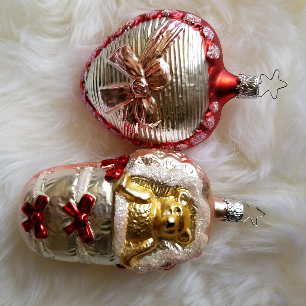 4 VTG Christopher Radko Glass Ornaments